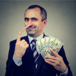 man holding money